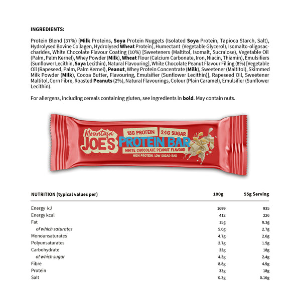 Mountain Joe's Protein Bar 12x55g Schokoladen-Keks-Creme