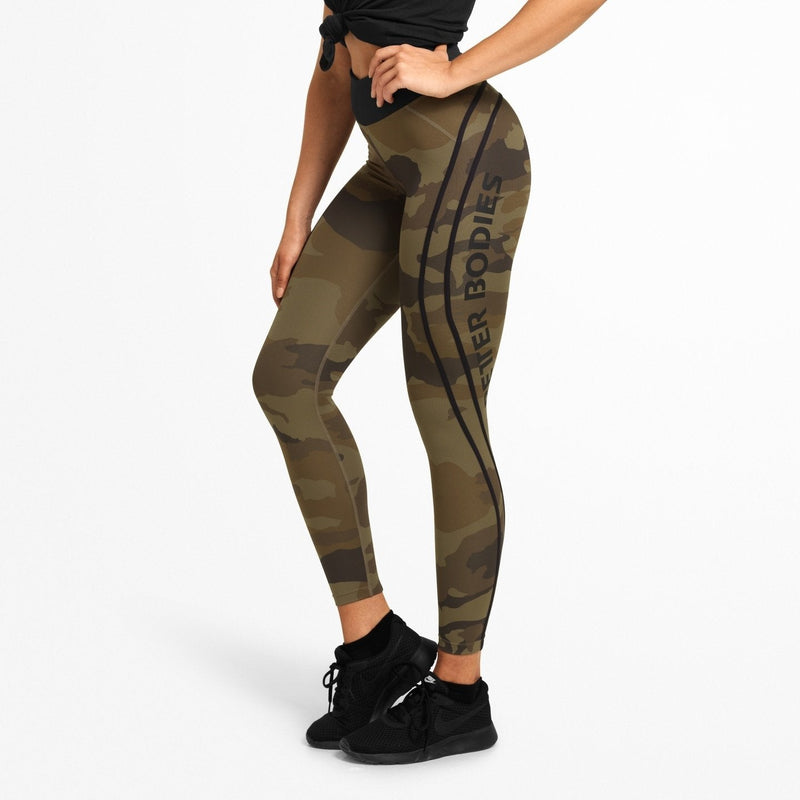 Better Bodies Camo High Tights - Dark Green Camo