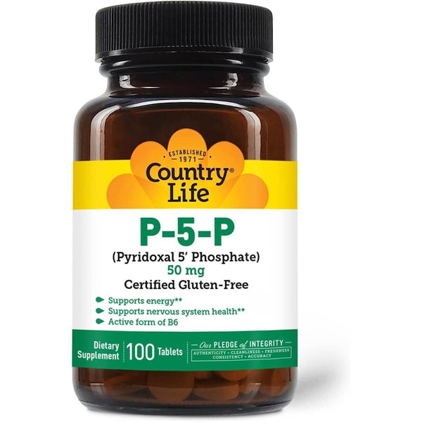 Country Life P-5-P (Pyridoxal-5-Phosphate) Vitamin B6 50mg 100 Tablets | Premium Supplements at MYSUPPLEMENTSHOP