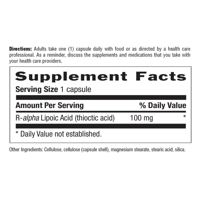 Country Life R-Lipoic Acid 100mg 60 Vegicaps - Cellular Health at MySupplementShop by Country Life