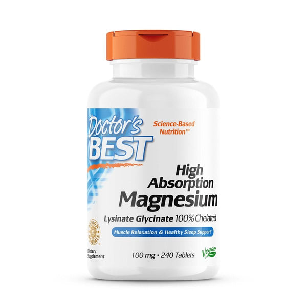 Doctor's Best High Absorption Magnesium 100 mg 240 Tablets | Premium Supplements at MYSUPPLEMENTSHOP