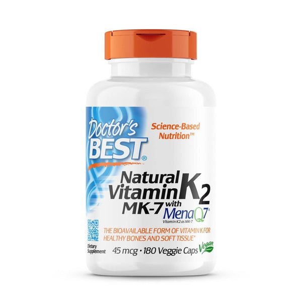 Doctor's Best Natural Vitamin K2 MK-7 with MenaQ7 45 mcg 180 Veggie Capsules | Premium Supplements at MYSUPPLEMENTSHOP