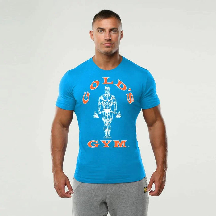 Golds Gym Muscle Joe T-Shirt - Turquoise/Orange - T-shirt at MySupplementShop by Gold's Gym