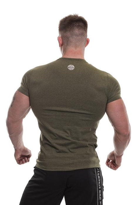 Gold's Gym Printed Vintage Style T-Shirt Army Marl