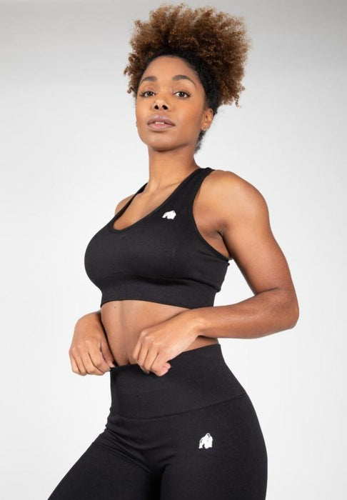 Gorilla Wear Neiro Seamless Bra - Black - Medium/Large - Sports Bra at MySupplementShop by Gorilla Wear