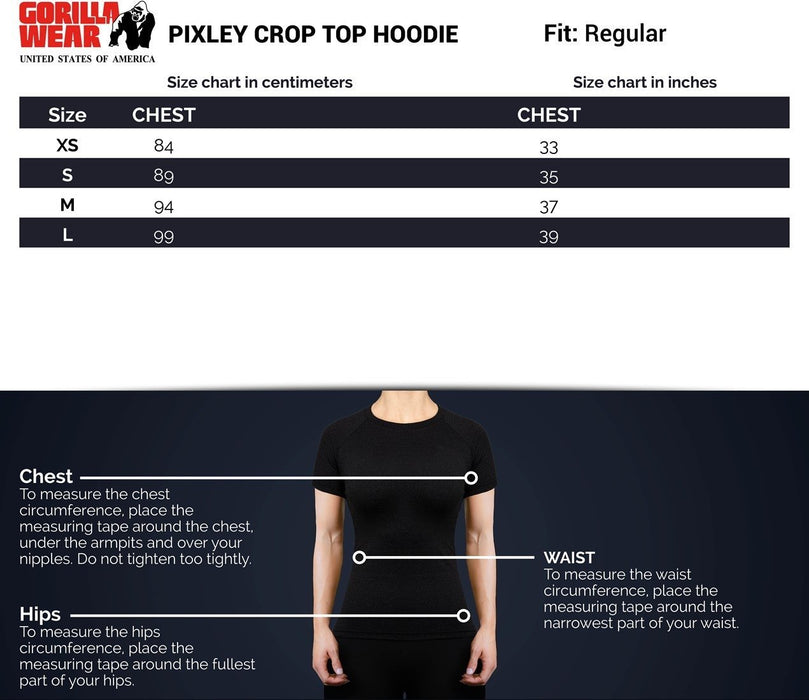 Gorilla Wear Pixley Crop Top Hoodie - Black - Hoodie at MySupplementShop by Gorilla Wear