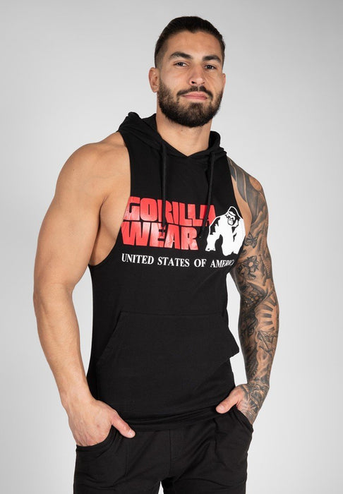 Gorilla Wear Rogers Hooded Tank Top - Black - Small - Tank Top at MySupplementShop by Gorilla Wear