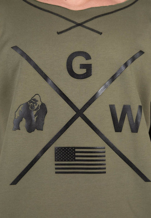 Gorilla Wear Sheldon Work Out Top - Army Green