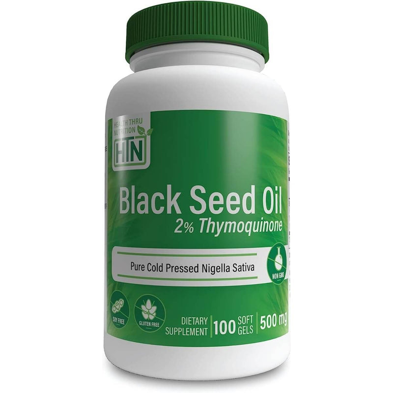 Health Thru Nutrition Black Cumin Seed Oil 500mg 100 Softgels | Premium Supplements at MYSUPPLEMENTSHOP