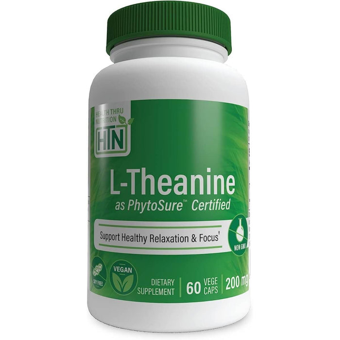 Health Thru Nutrition L-Theanine (as PhytoSure) 200mg 60 Veggie Capsules - Brain & Memory at MySupplementShop by Health Thru Nutrition