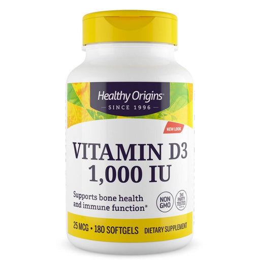 Healthy Origins Vitamin D3 1,000iu 180 Softgels | Premium Supplements at MYSUPPLEMENTSHOP