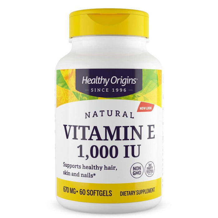 Healthy Origins Vitamin E 1,000iu 60 Softgels - Skin Care at MySupplementShop by Healthy Origins