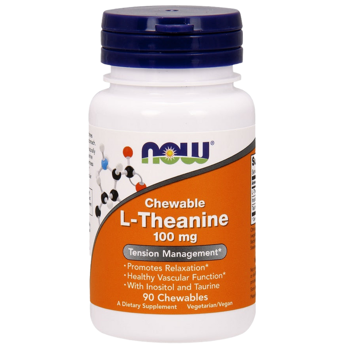 NOW Foods L-Theanine with Inositol and Taurine, 100mg - 90 chewables