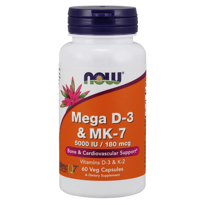 NOW Foods Mega D-3 & MK-7 - 60 vcaps