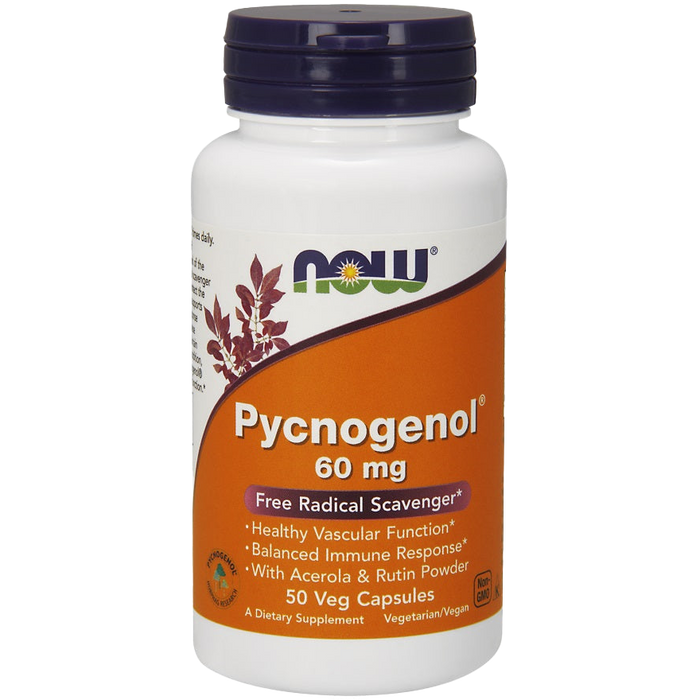 NOW Foods Pycnogenol with Acerola & Rutin Powder, 60mg - 50 vcaps