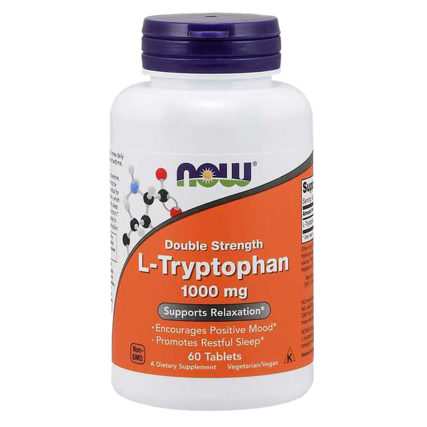 NOW Foods L-Tryptophan, 1000mg Double Strength - 60 tabs