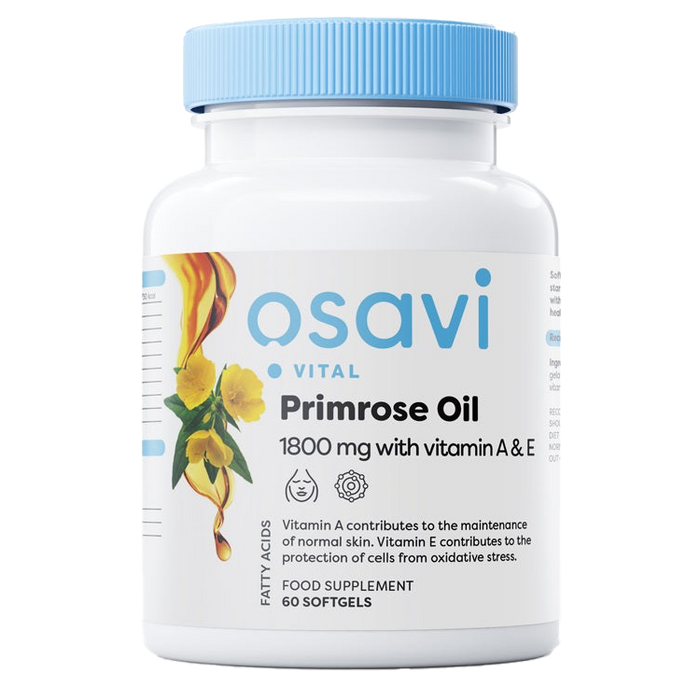 Osavi Primrose Oil with Vitamin A & E, 1800 mg - 60 softgels