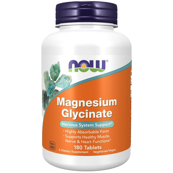 NOW Foods Magnesiumglycinat – 180 Tabletten