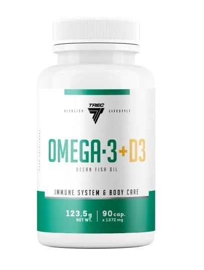 Trec Nutrition Omega-3 + D3 90 caps - Health and Wellbeing at MySupplementShop by Trec Nutrition