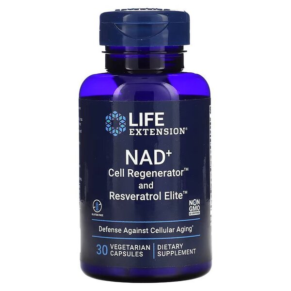 Life Extension NAD+ Cell Regenerator & Resveratrol Elite - 30 vcaps Best Value Sports Supplements at MYSUPPLEMENTSHOP.co.uk