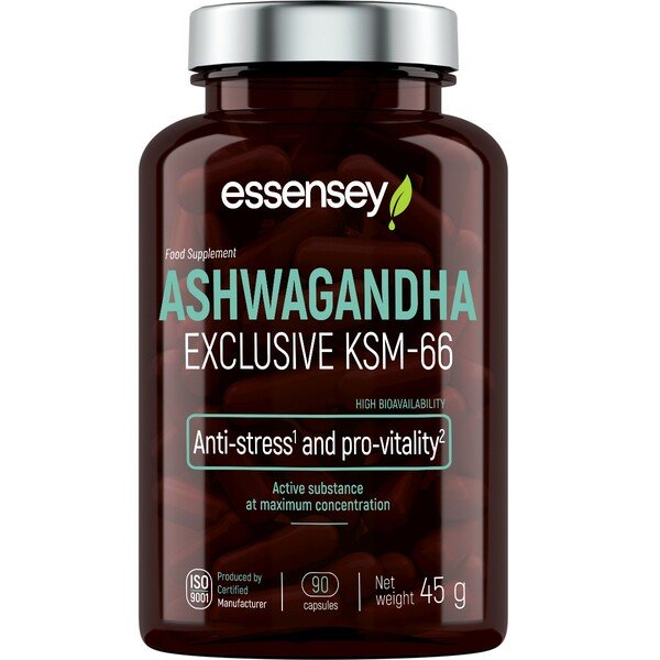 Ashwagandha Exclusive KSM-66 - 90 caps - Default Title - Health and Wellbeing at MySupplementShop by Essensey