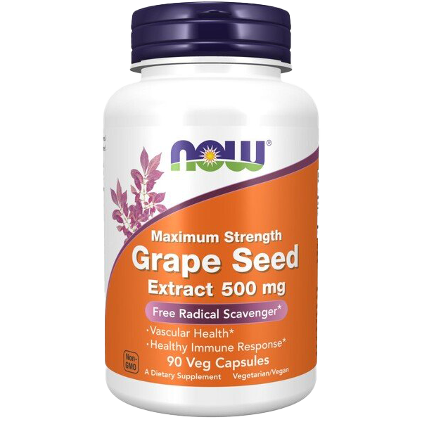 NOW Foods Grape Seed Extract, 500mg Maximum Strength - 90 vcaps