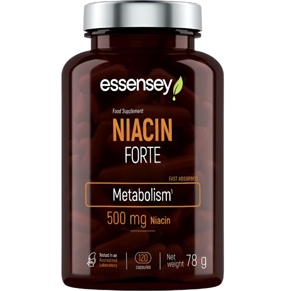 Essensey Niacin Forte 120 Capsules | High-Potency Vitamin B3 for Energy & Skin Health