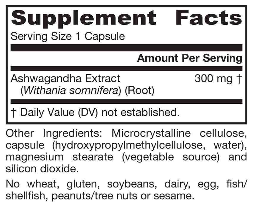 Jarrow Formulas Ashwagandha 300mg 120 Veggie Capsules | Premium Supplements at MYSUPPLEMENTSHOP