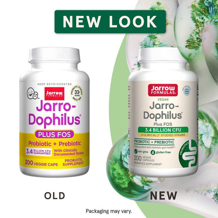 Jarrow Formulas Jarro-Dophilus + FOS (Probiotic + Prebiotic) 3.4 Billion CFU 200 Veggie Capsules | Premium Supplements at MYSUPPLEMENTSHOP