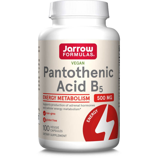 Jarrow Formulas Pantothenic Acid B5 500mg 100 Veggie Capsules - Energy & Vitality at MySupplementShop by Jarrow Formulas