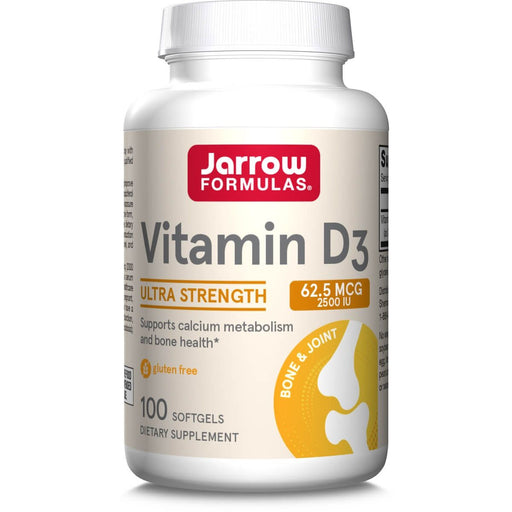 Jarrow Formulas Vitamin D3 62.5 mcg (2500 IU) 100 Softgels | Premium Supplements at MYSUPPLEMENTSHOP