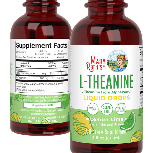 MaryRuth Organics L-Theanine Liquid Drops, Lemon Lime - 60ml