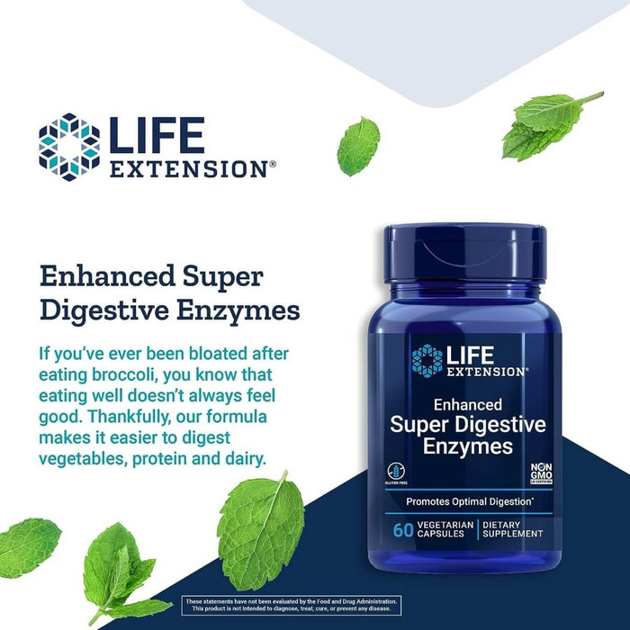 Life Extension Enhanced Super Digestive Enzymes 60 Vegetarian Capsules | Premium Supplements at MYSUPPLEMENTSHOP