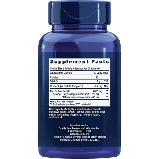 Life Extension Mega EPA/DHA 120 Softgels | Premium Supplements at MYSUPPLEMENTSHOP