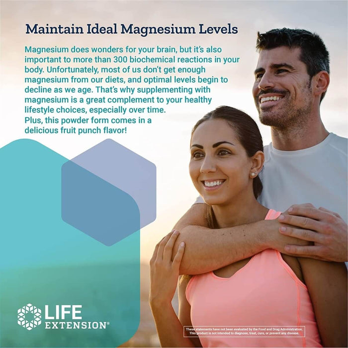 Life Extension Neuro-Mag Magnesium L-Threonate (Tropical Punch) 93.35 grams | Premium Supplements at MYSUPPLEMENTSHOP