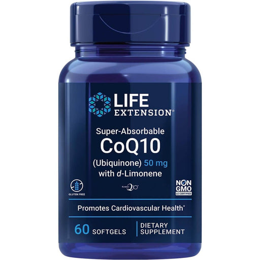 Life Extension Super-Absorbable CoQ10 (Ubiquinone) with d-Limonene 50 mg 60 Softgels | Premium Supplements at MYSUPPLEMENTSHOP