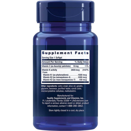 Life Extension Super K 90 Softgels | Premium Supplements at MYSUPPLEMENTSHOP