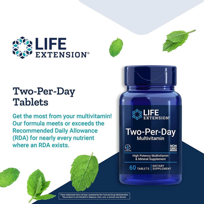 Life Extension Two-Per-Day Multivitamin 60 Tablets | Premium Supplements at MYSUPPLEMENTSHOP