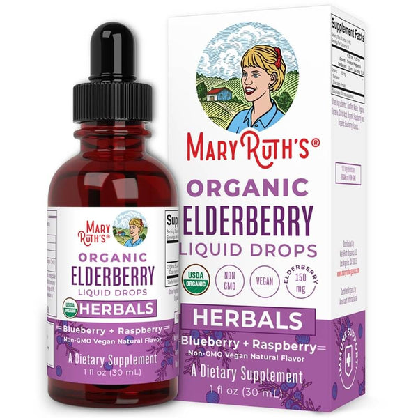 MaryRuth Organics Organic Elderberry Liquid Drops Blueberry & Raspberry  30 ml. - Health and Wellbeing at MySupplementShop by MaryRuth Organics