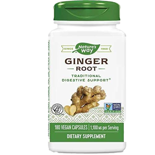 Nature's Way Ginger Root 1,100mg 180 Vegan Capsules