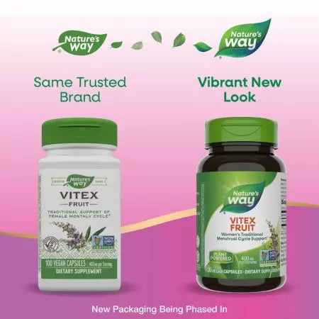 Nature's Way Vitex Fruit 400mg 100 Vegan Capsules