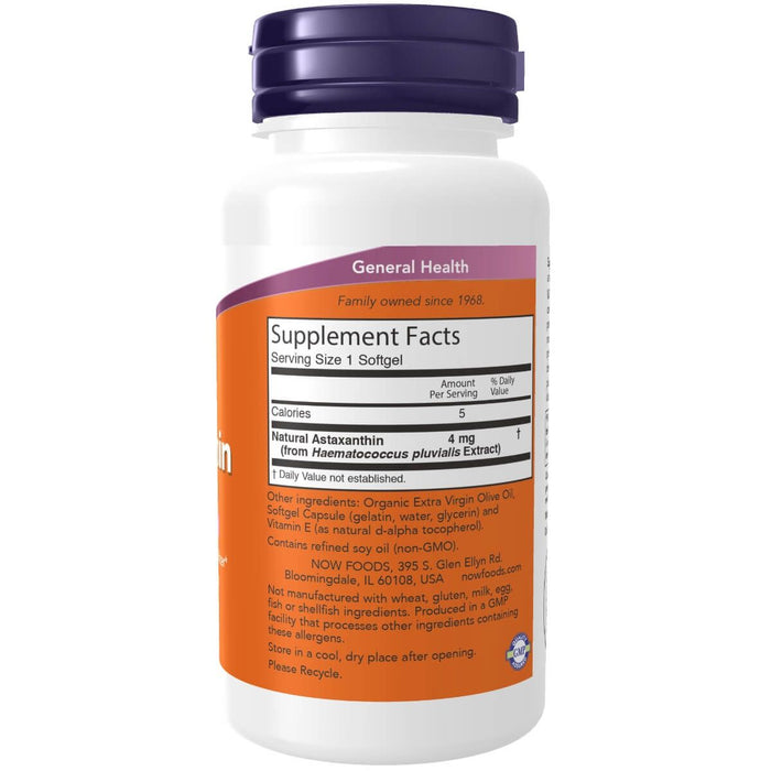 NOW Foods Astaxanthin 4 mg 90 Softgels | Premium Supplements at MYSUPPLEMENTSHOP