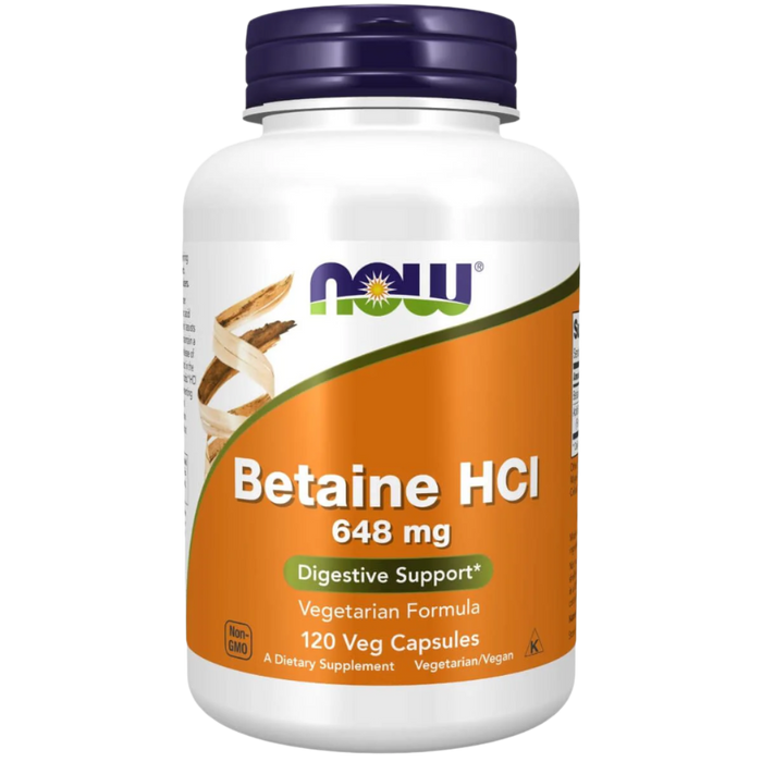 NOW Foods Betaine HCl 648 mg 120 Veg Capsules