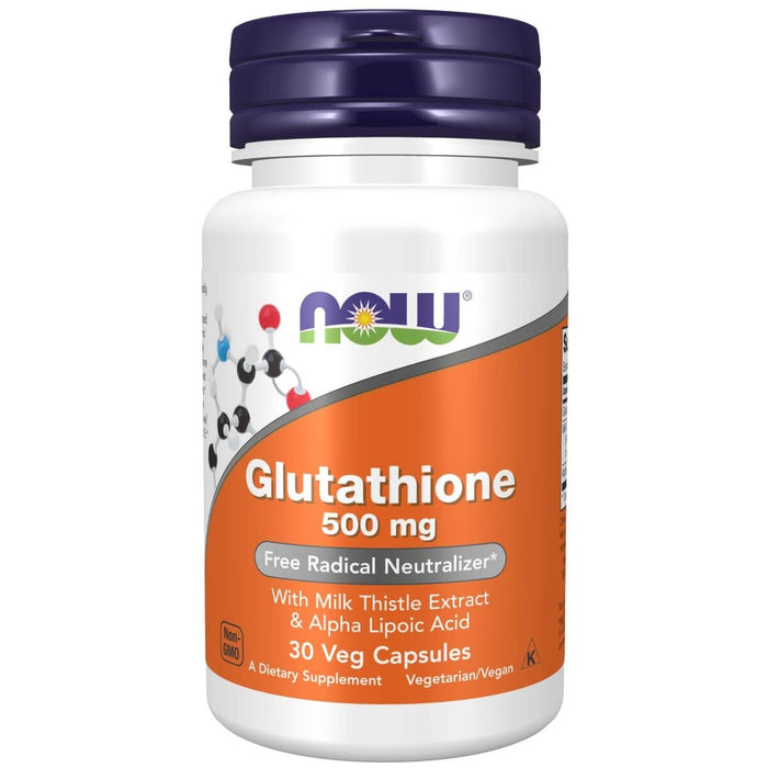 NOW Foods Glutathione 500 mg 30 Veg Capsules - Amino Acids and BCAAs at MySupplementShop by NOW Foods