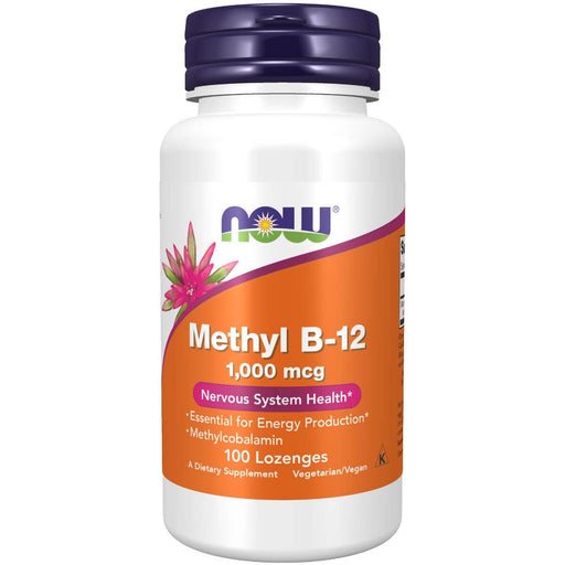 NOW Foods Methyl B-12 (Methylcobalamin) 1,000 mcg 100 Lozenges | Premium Supplements at MYSUPPLEMENTSHOP