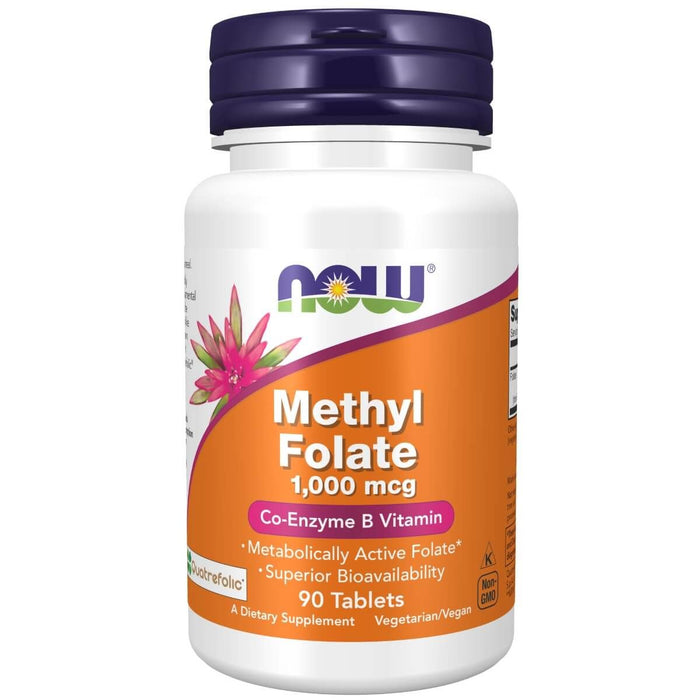 NOW Foods Methyl Folate 1,000mcg 90 Tablets - Vitamins & Minerals at MySupplementShop by NOW Foods