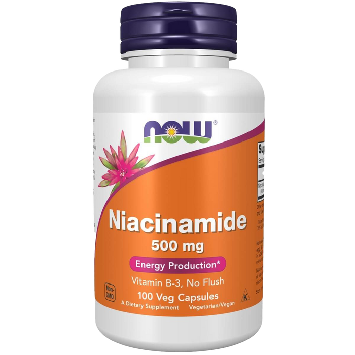 NOW Foods Niacinamide (Vitamin B-3) No Flush 500 mg 100 Capsules