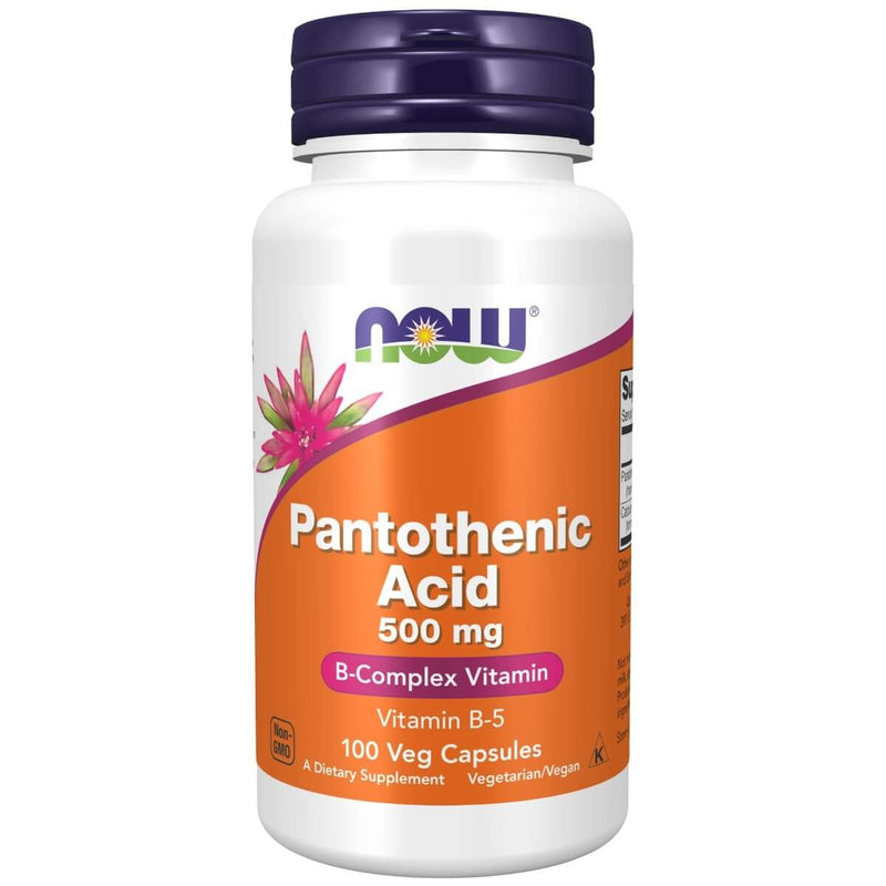 NOW Foods Pantothenic Acid (Vitamin B-5) 500 mg 100 Veg Capsules | Premium Supplements at MYSUPPLEMENTSHOP