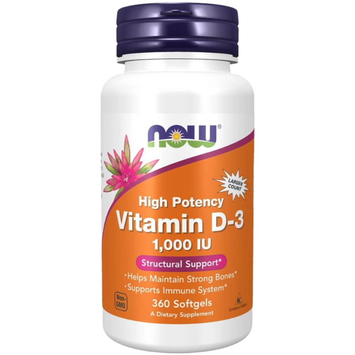 NOW Foods Vitamin D-3 1,000 IU 360 Softgels