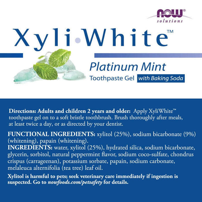 NOW Foods Xyliwhite Toothpaste Gel Platinum Mint 6.4oz | Premium Supplements at MYSUPPLEMENTSHOP